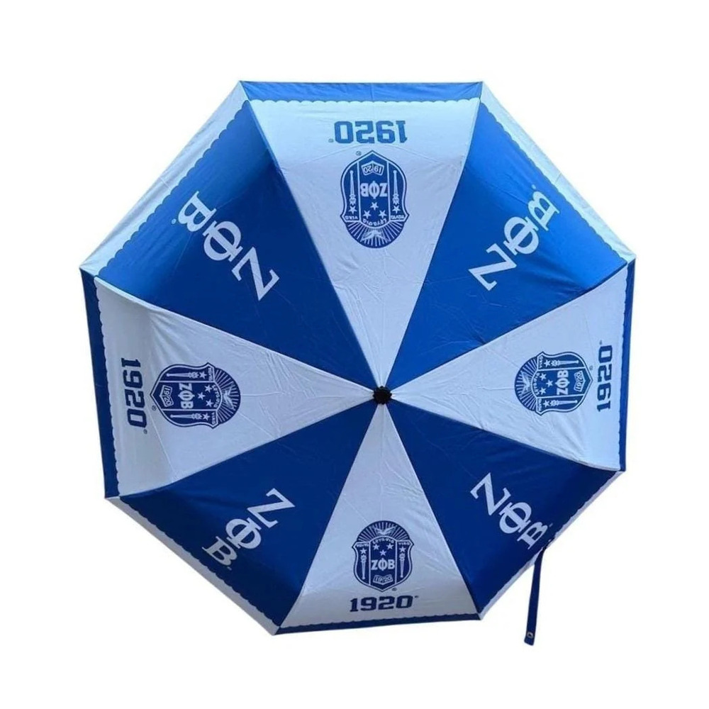 Zeta Phi Beta Umbrella | Blue & White Sorority Rain Umbrella